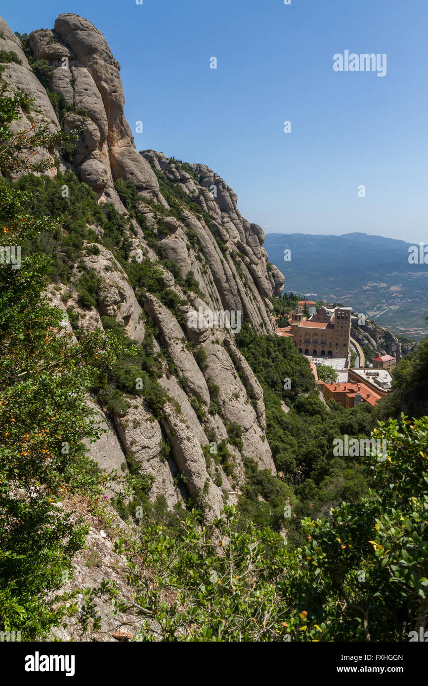 Landscape of Montserrat mountains (Spain) Stock Photo