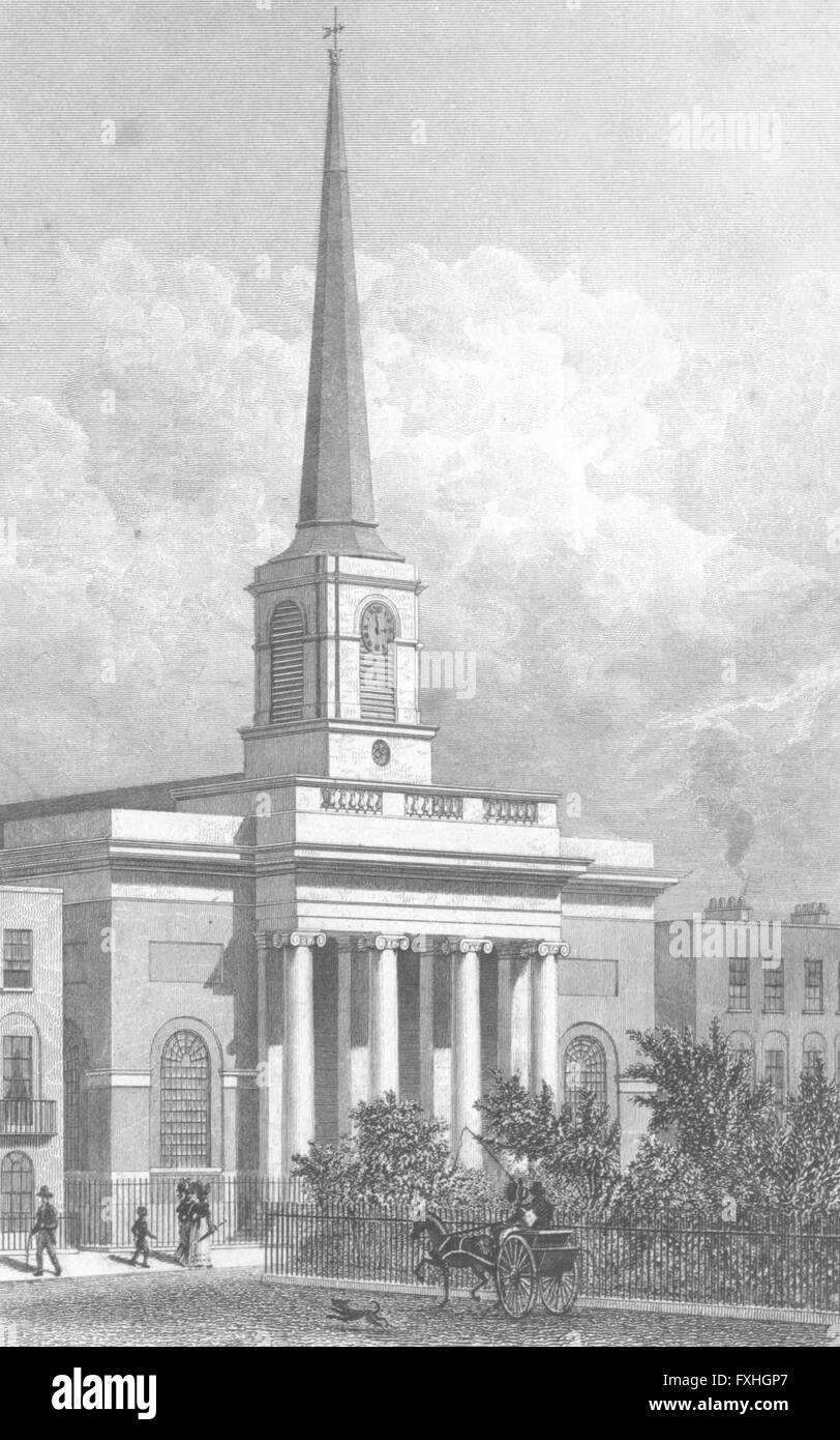 KINGS: St Barnabas, King Square, antique print 1828 Stock Photo