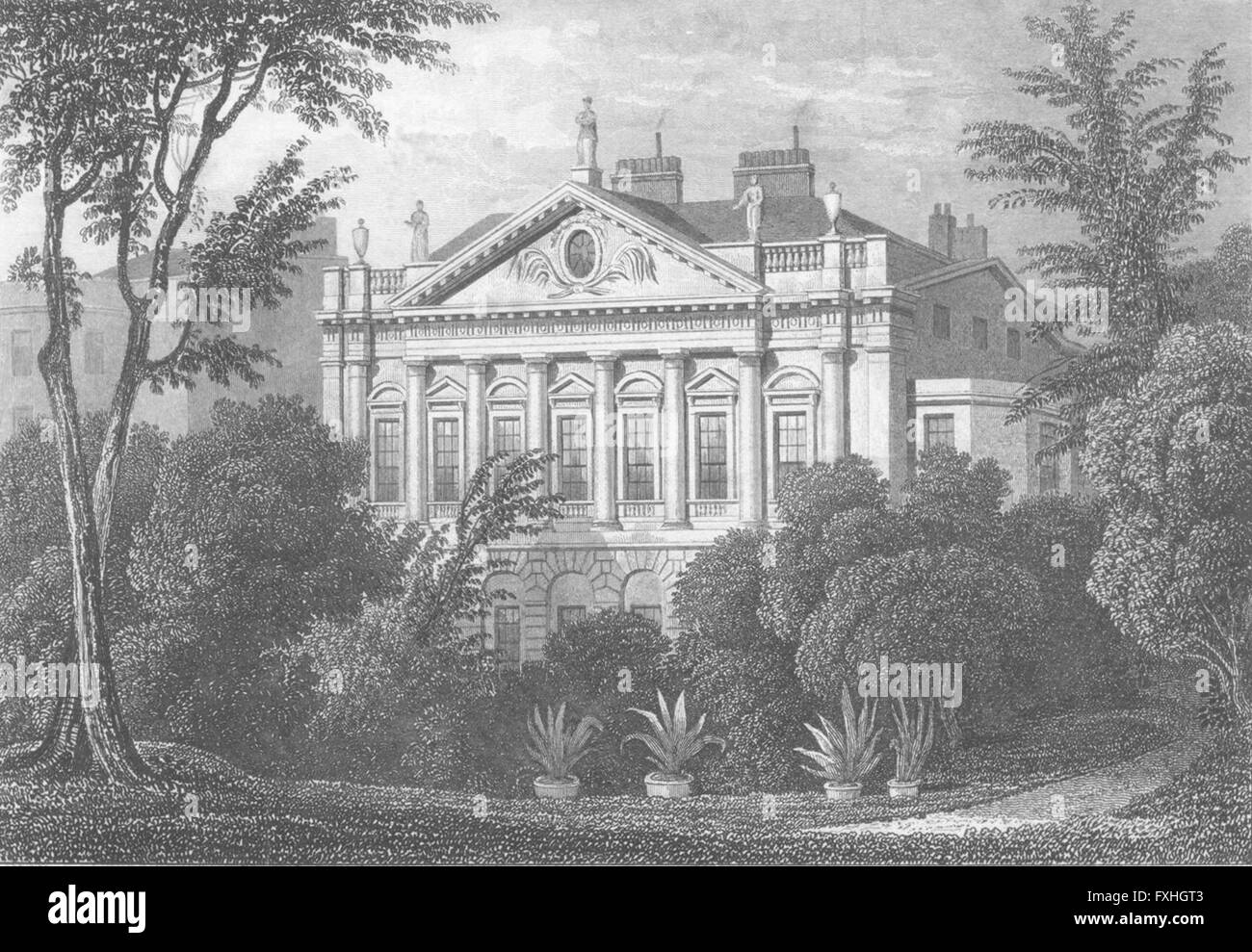LONDON: Earl Spencer's House, Green Park, antique print 1831 Stock Photo