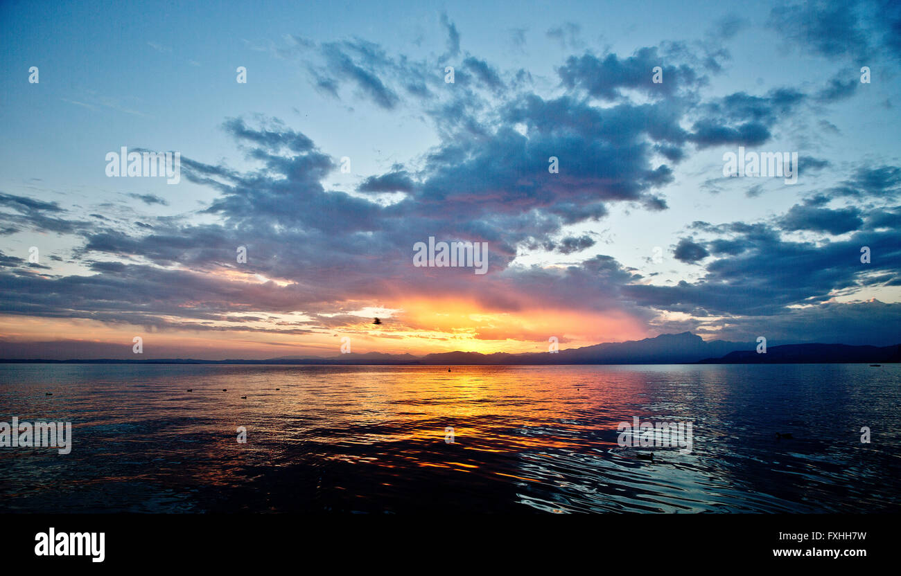 Sunset over Lake Como, Italy Stock Photo - Alamy