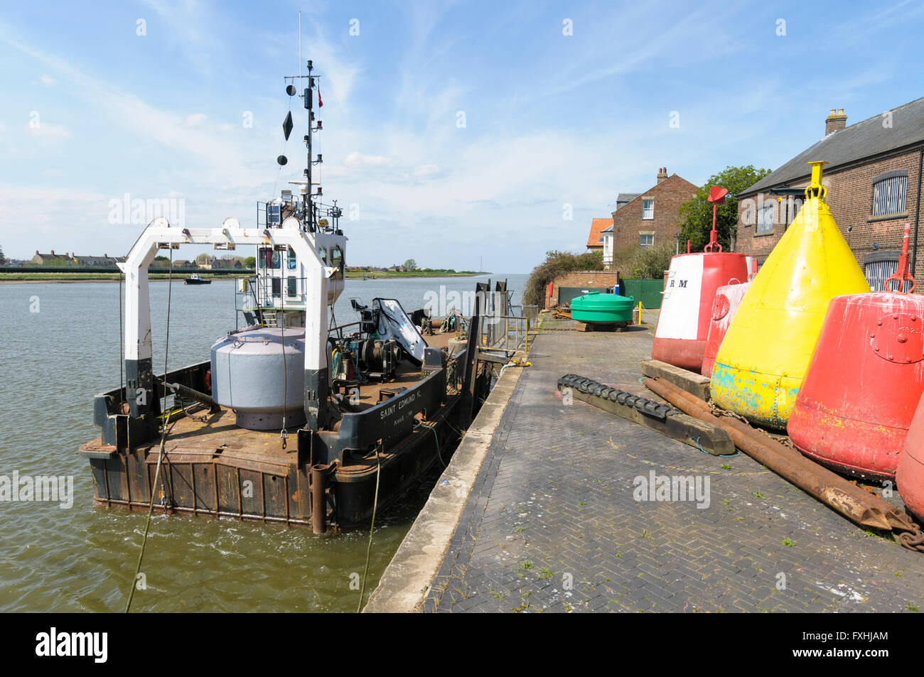 The St Edmund, buoy maintenance vessel for King's Lynn moored at Purfleet Quay, King's Lynn, Norfolk England UK GB Stock Photo