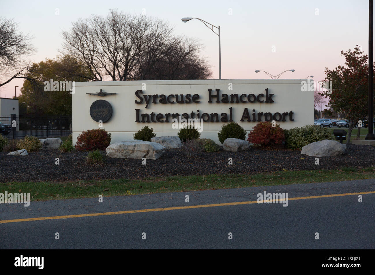 Syracuse International airport sign Stock Photo Alamy