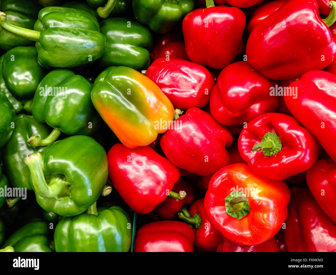 Red and green peppers Stock Photo - Alamy