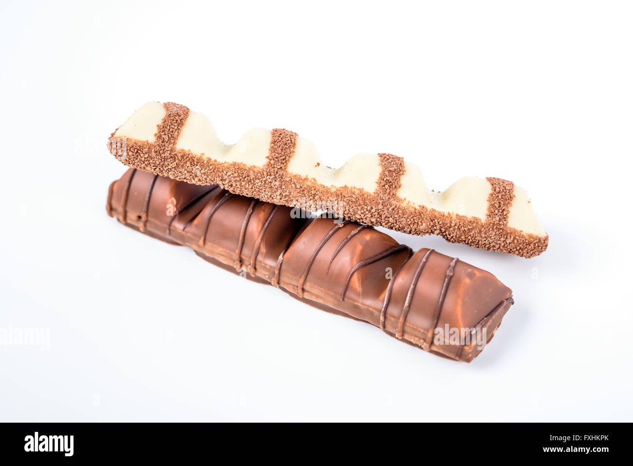 Chocolate Bars On White Background Stock Photo