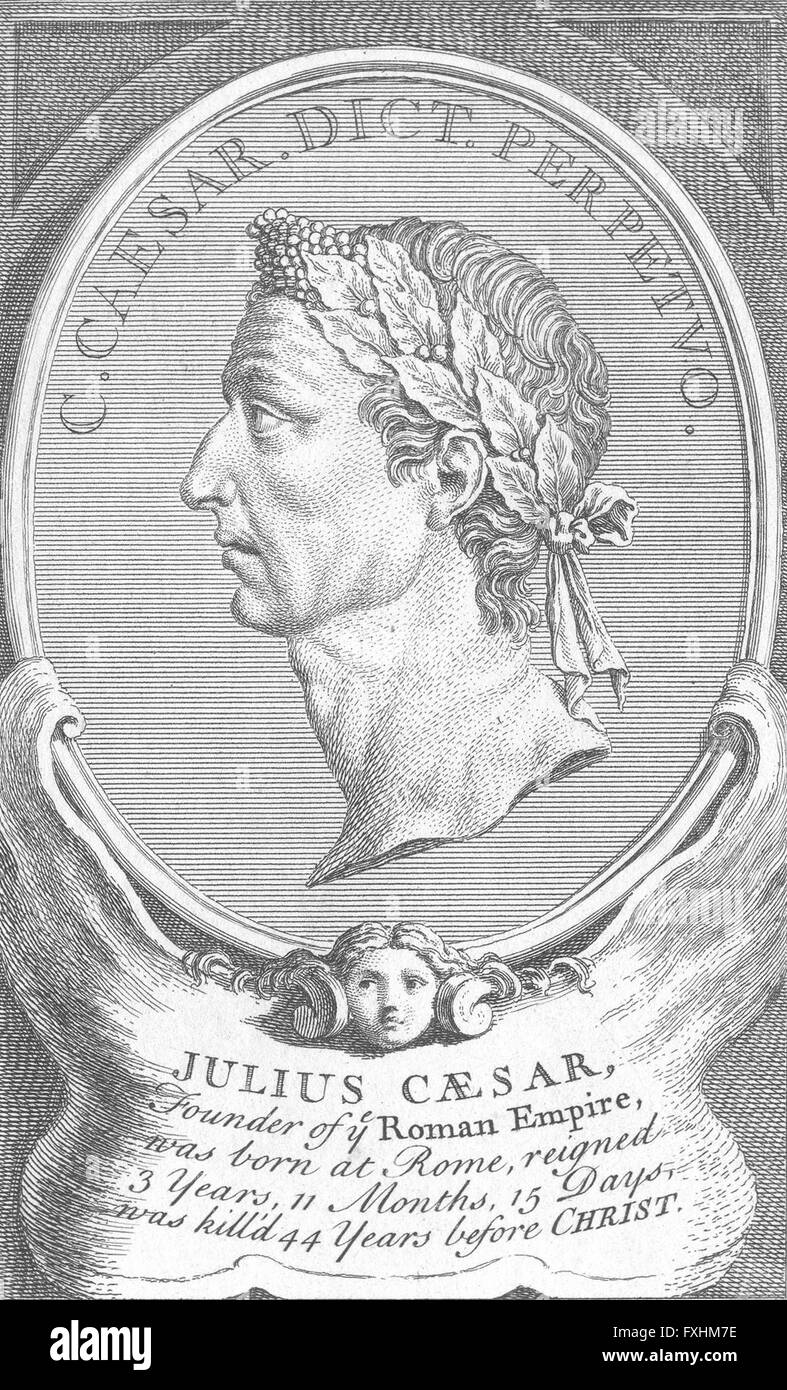 ROME: Julius Caesar, antique print c1780 Stock Photo