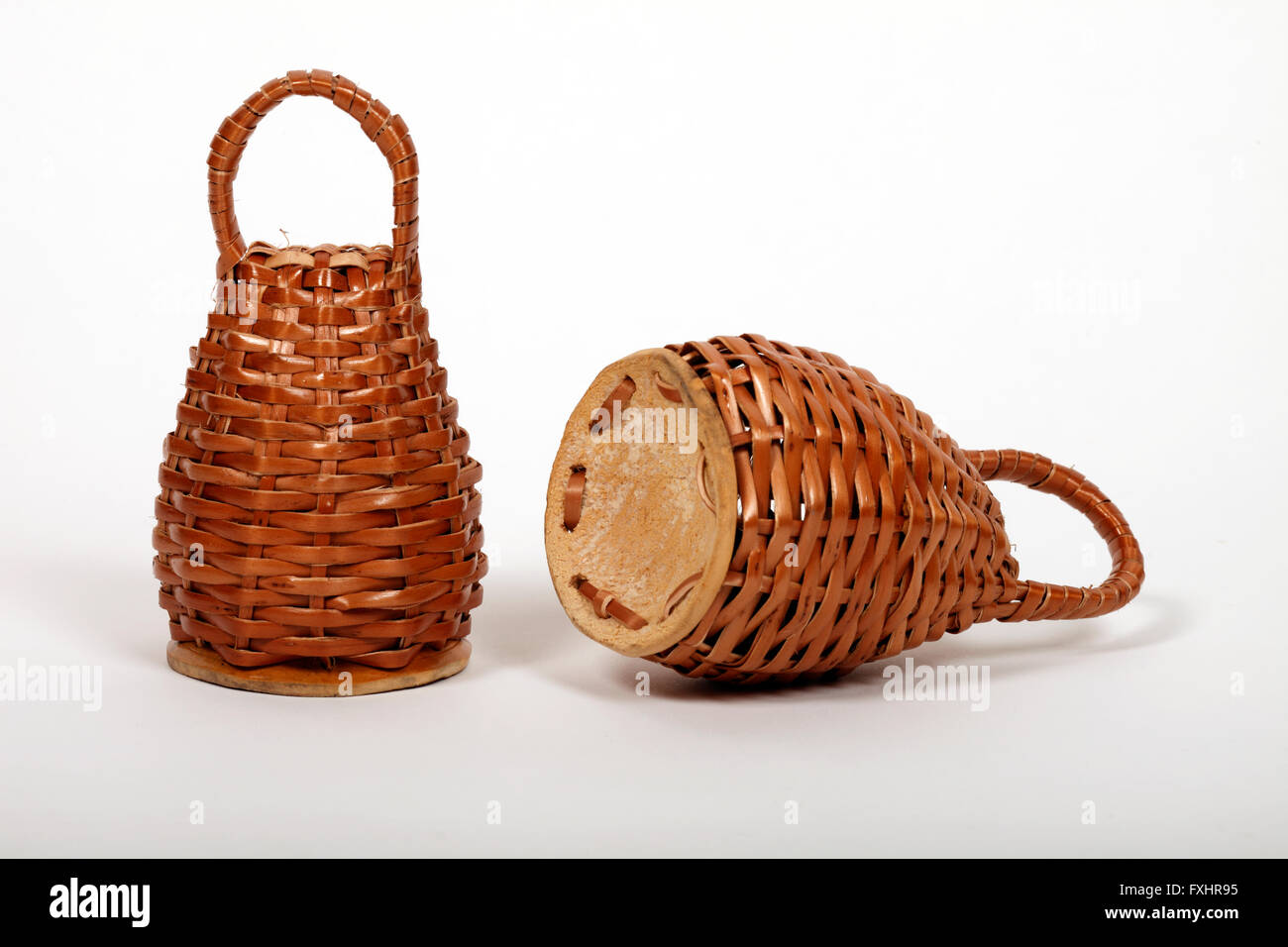 Caxixi. Percussion basket shaker with seeds or beads inside Stock Photo
