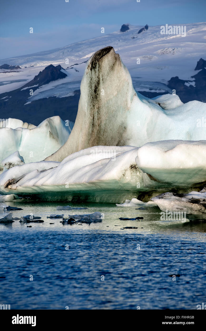 Icebergs, Jokulsarlon Glacier Lagoon, southern edge of Vatnajokull Glacier, Vatnajokull National Park, Iceland Stock Photo