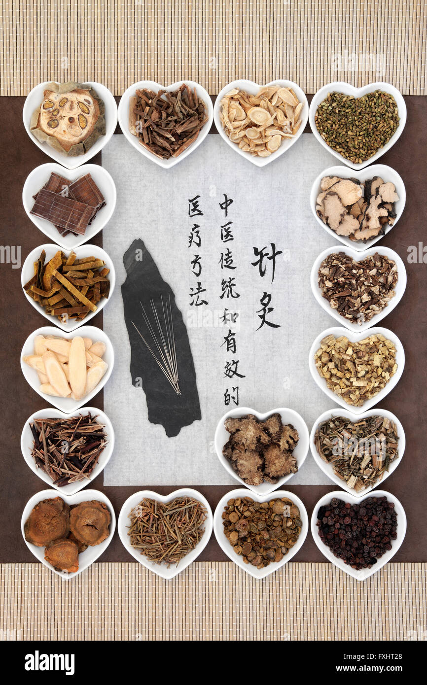 Acupuncture needles with chinese herbal medicine selection and