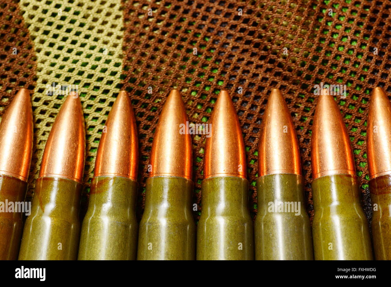 russian rifle and machine gun ammo Stock Photo