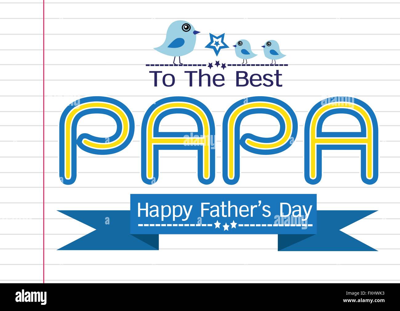 Happy Father's Day card , love PAPA or DAD Stock Vector Image & Art Alamy