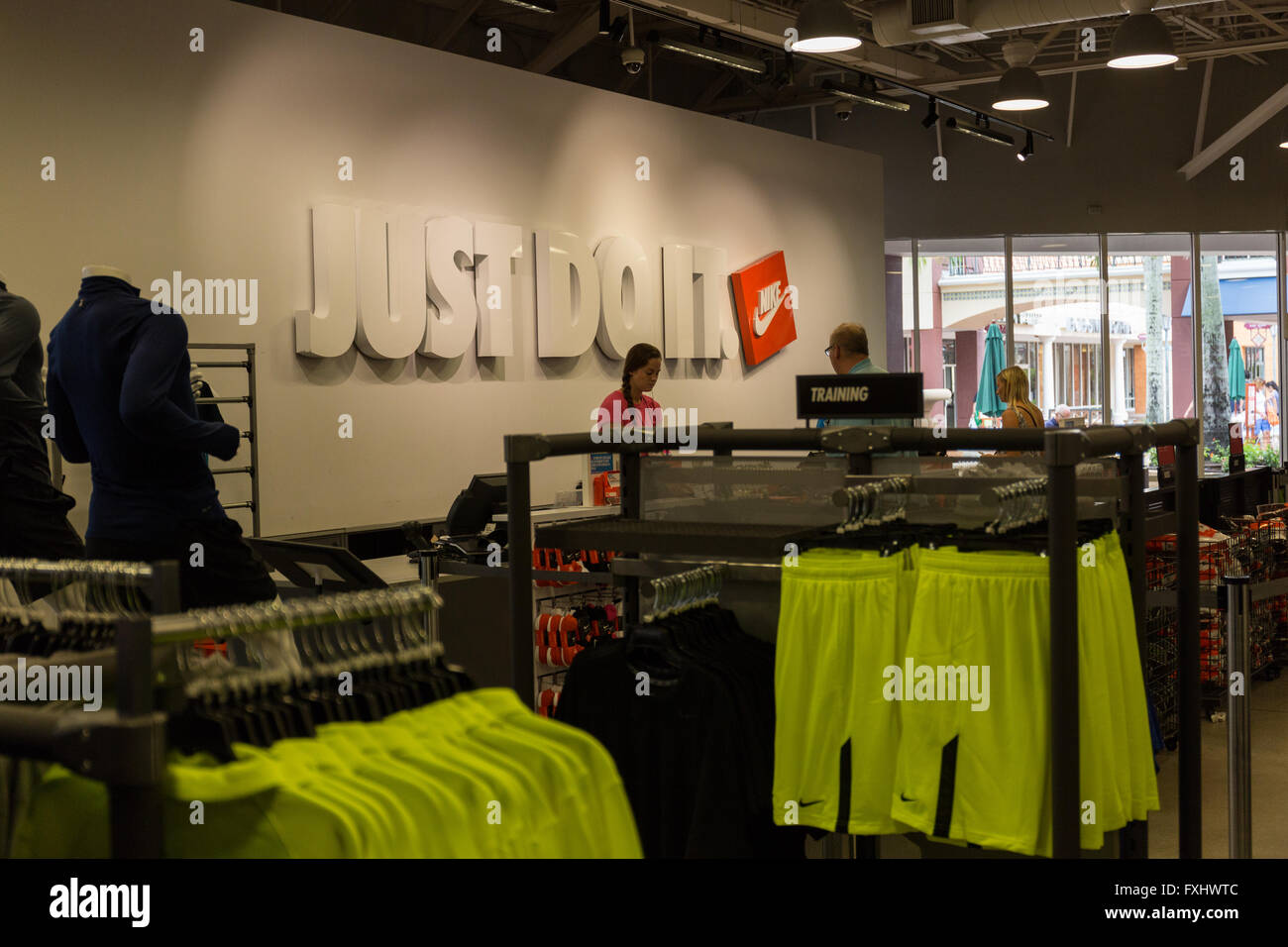 Nike factory store Stock Photo