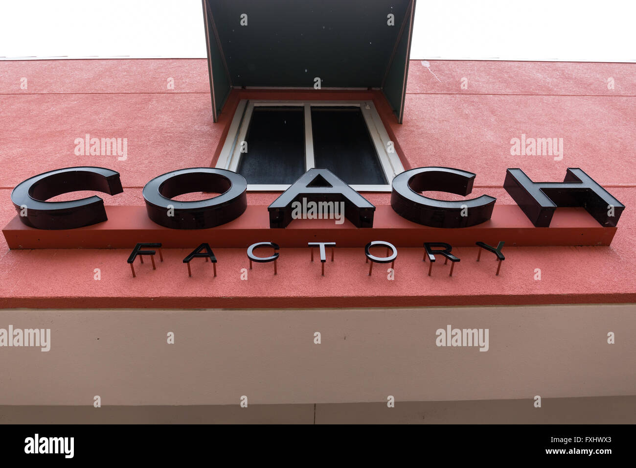 Coach factory store sign Stock Photo Alamy