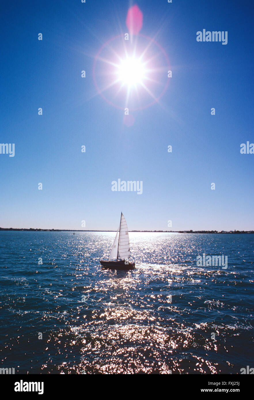 Catamaran sailboat; Gulf of Mexico; near Sarasota; Florida; USA Stock Photo