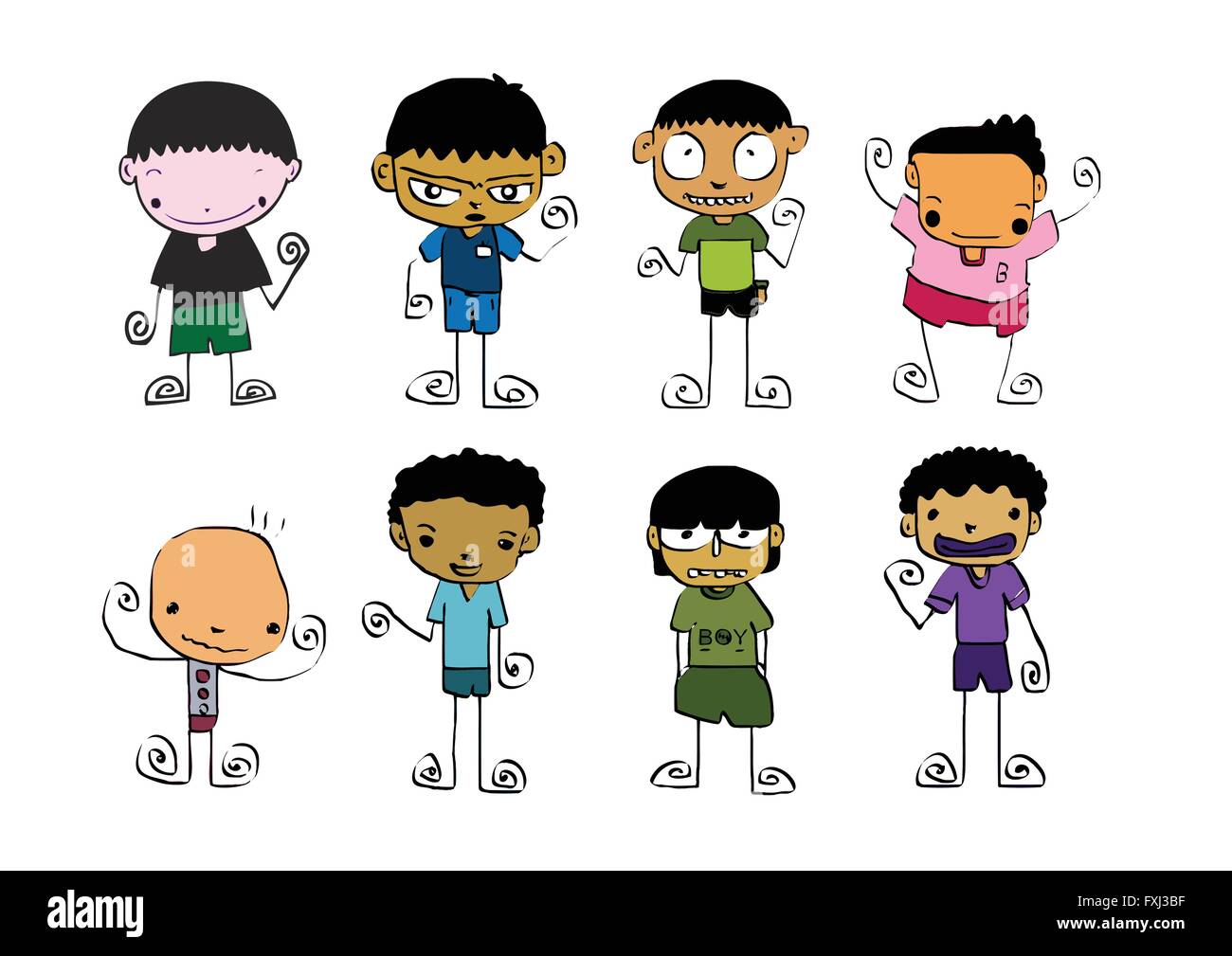 Set of cute man and young boys cartoon Stock Vector Image & Art - Alamy