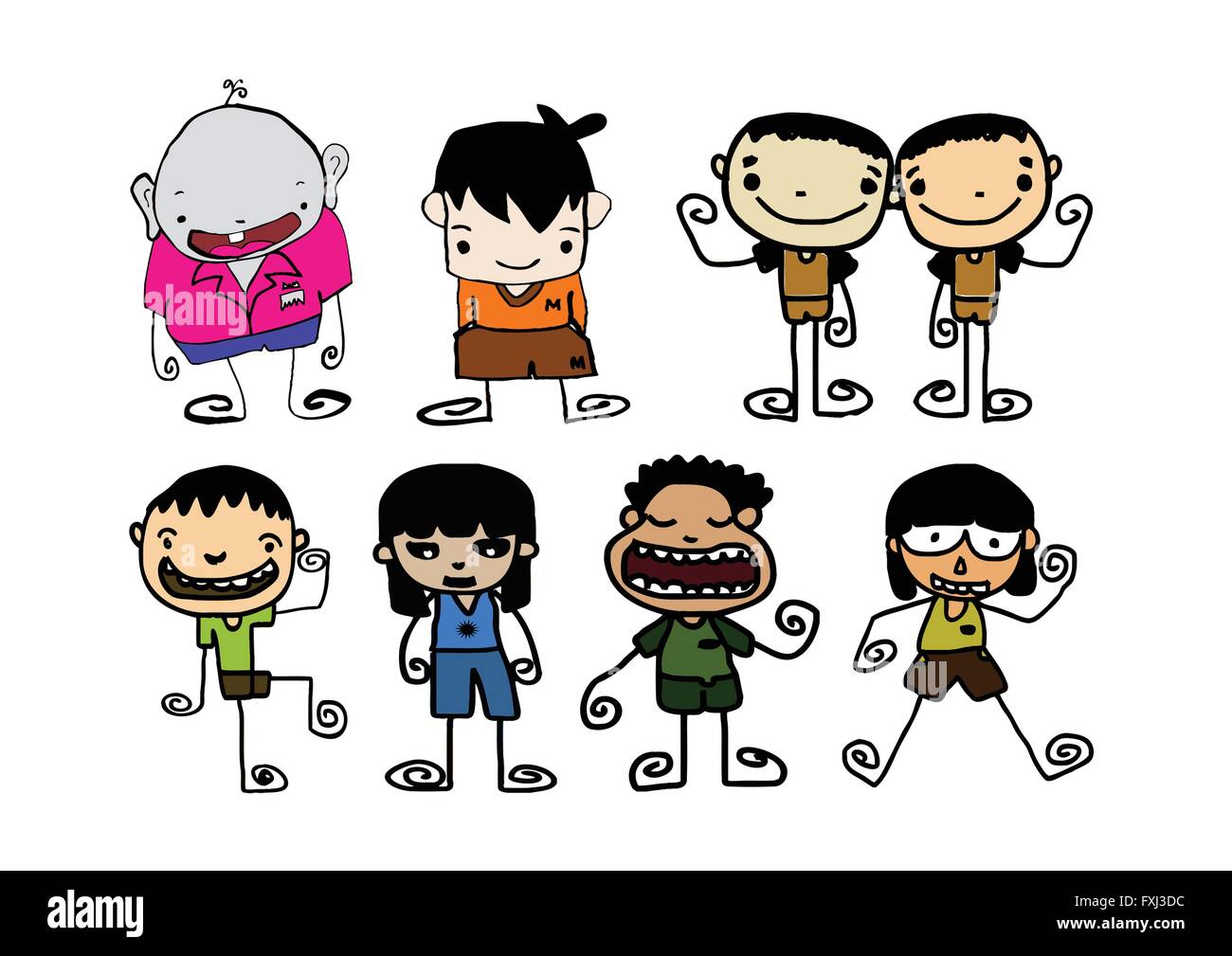 Set of cute man and young boys cartoon Stock Vector Image & Art - Alamy