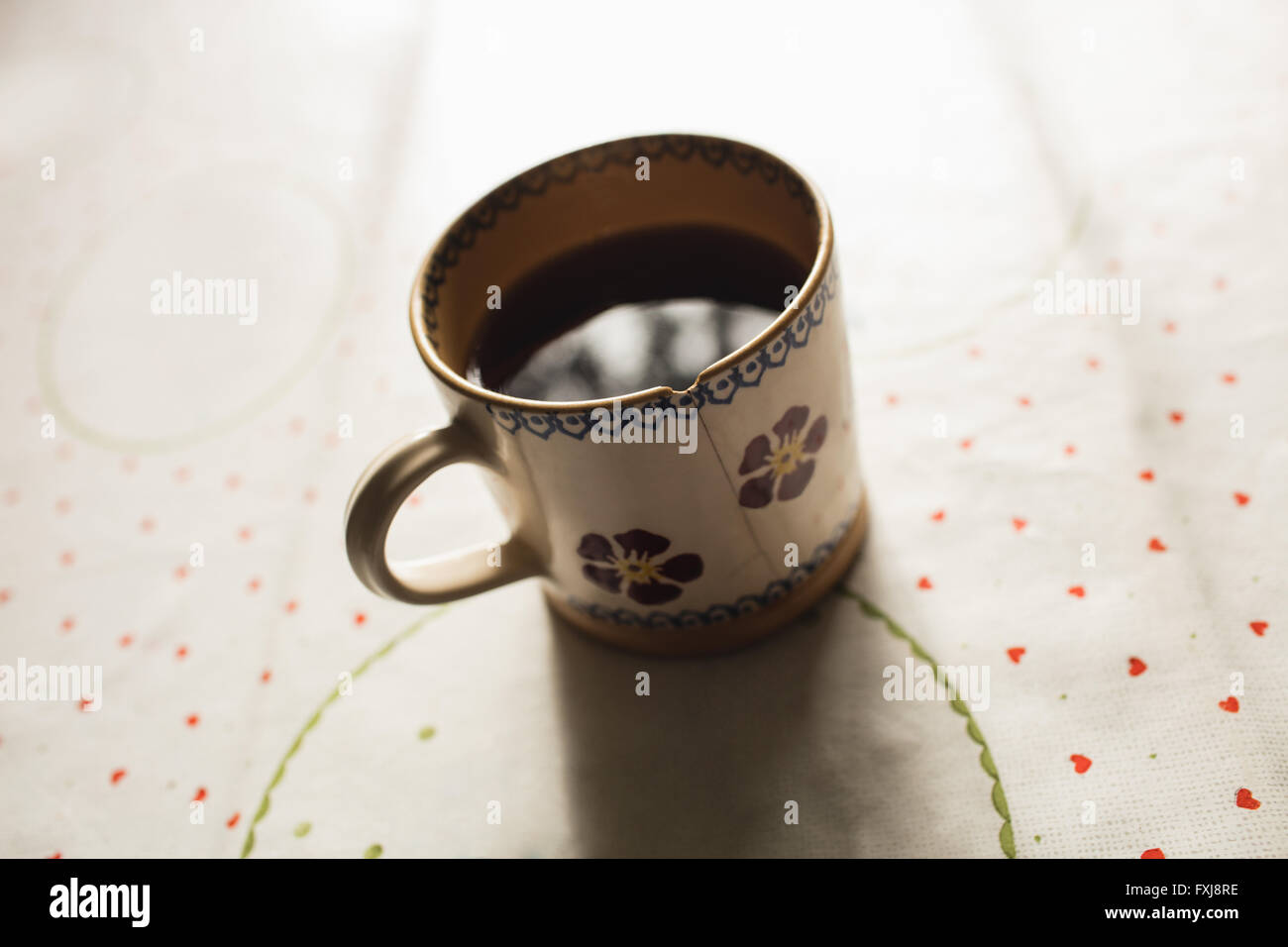 Coffee mug on table Stock Photo