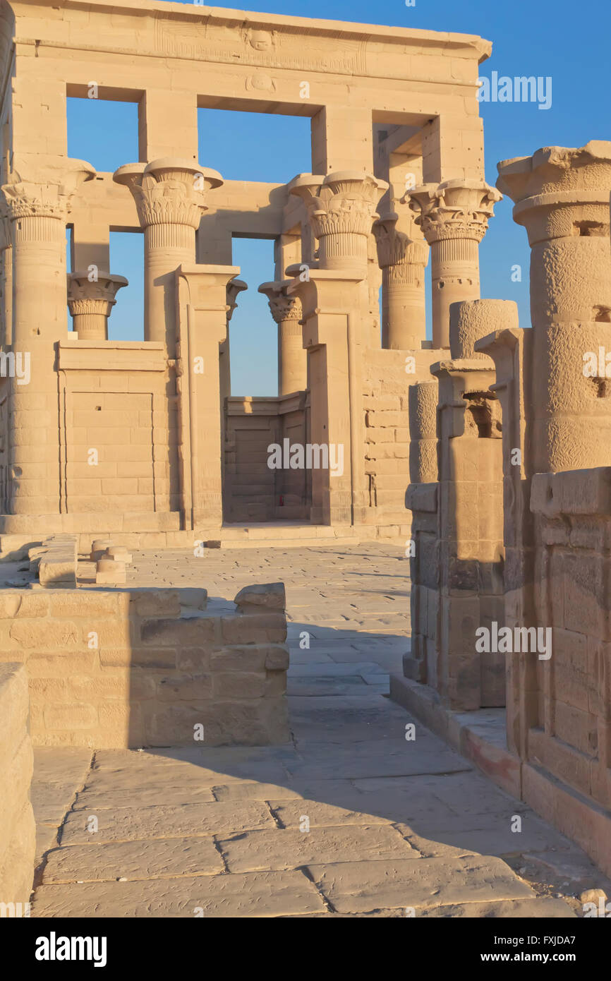 Trajan's Kiosk on Agilika island (Near Aswan City, Egypt) Stock Photo
