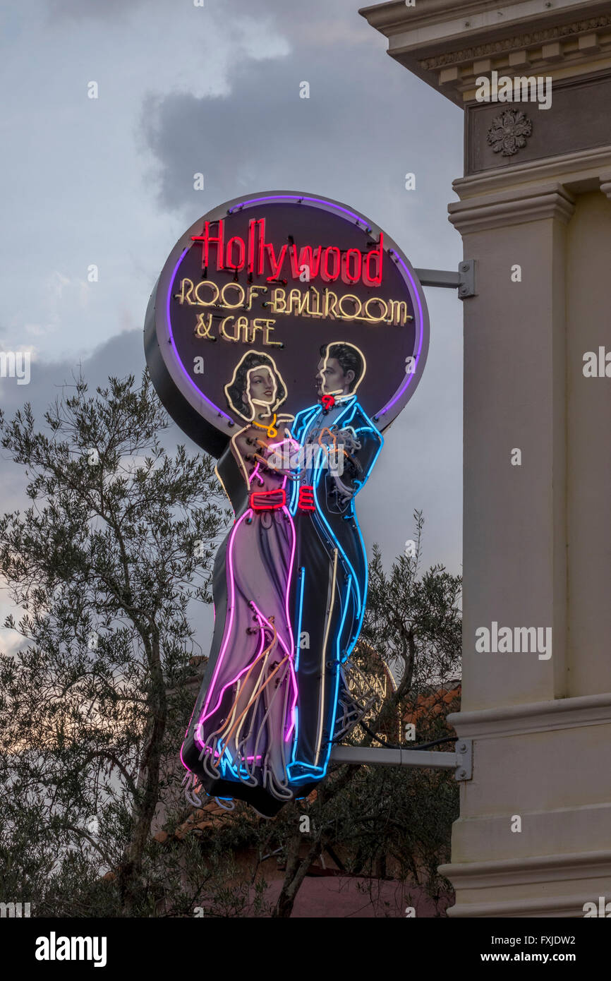 Roof Top Sign Of Hollywood Ballroom At Universal Studios Orlando Florida Stock Photo