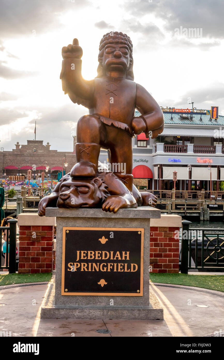 Jebediah Springfield Statue From The Simpsons TV Show At Universal