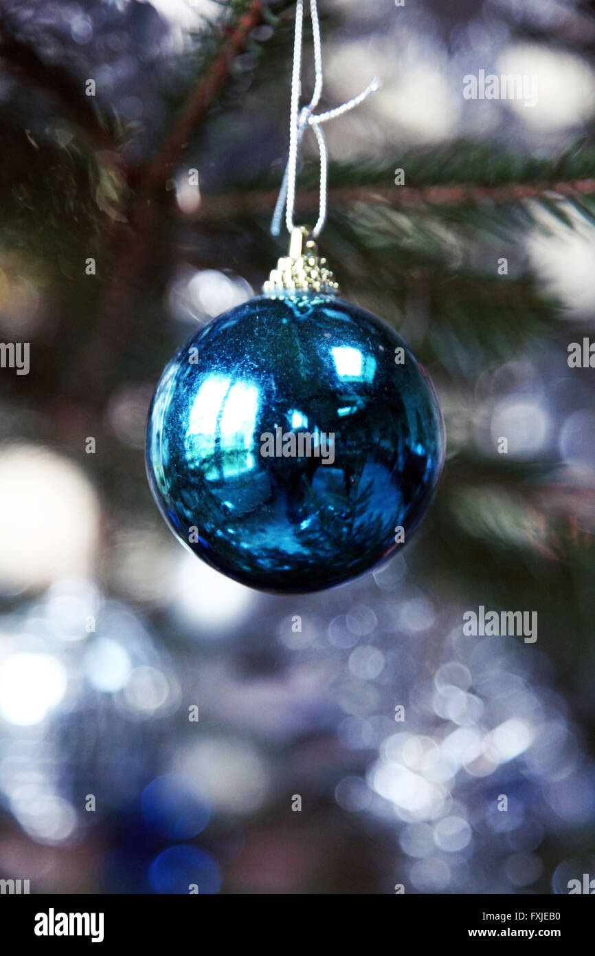 It's a photo of a Christmas ball in a Xmas tree for decoration Stock Photo