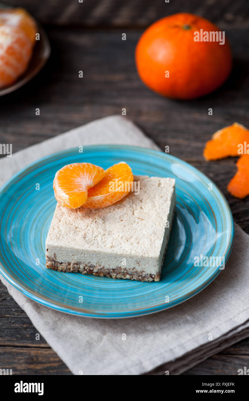 Raw vegan cheese cake Stock Photo