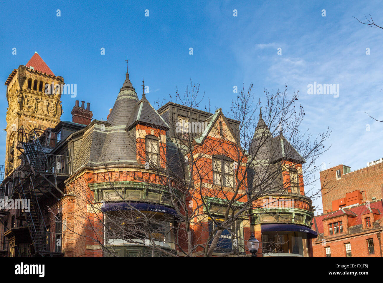 Beautiful Architecture on Newbury St, Boston ,MA , USA Stock Photo