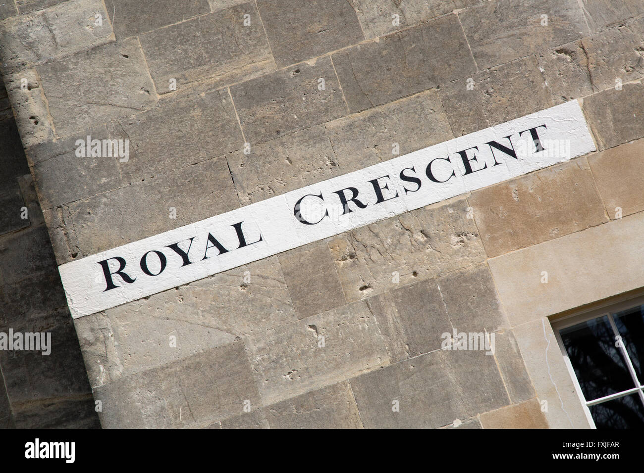 Royal Cresent Street Sign, Bath; England; UK Stock Photo
