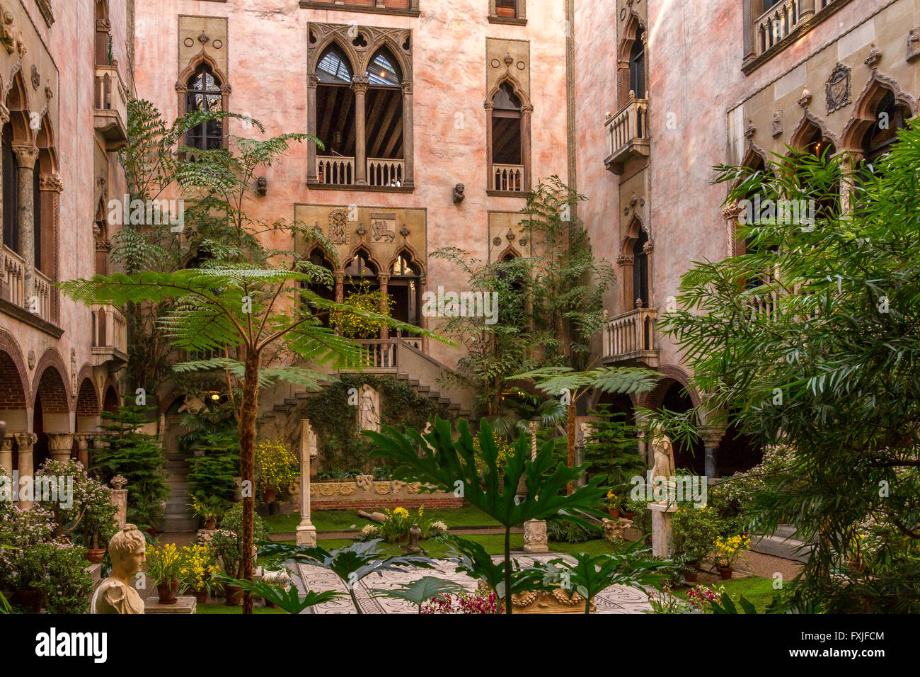 The Garden Courtyard at Isabella Stewart Gardner Museum, Boston , Massachusetts, USA Stock Photo