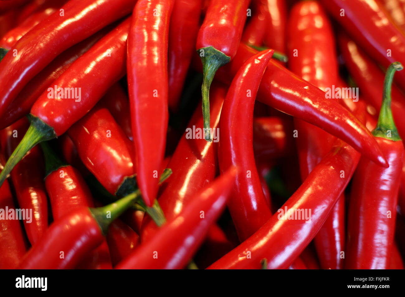 chili pepper on the market in Bonn, Germany Stock Photo