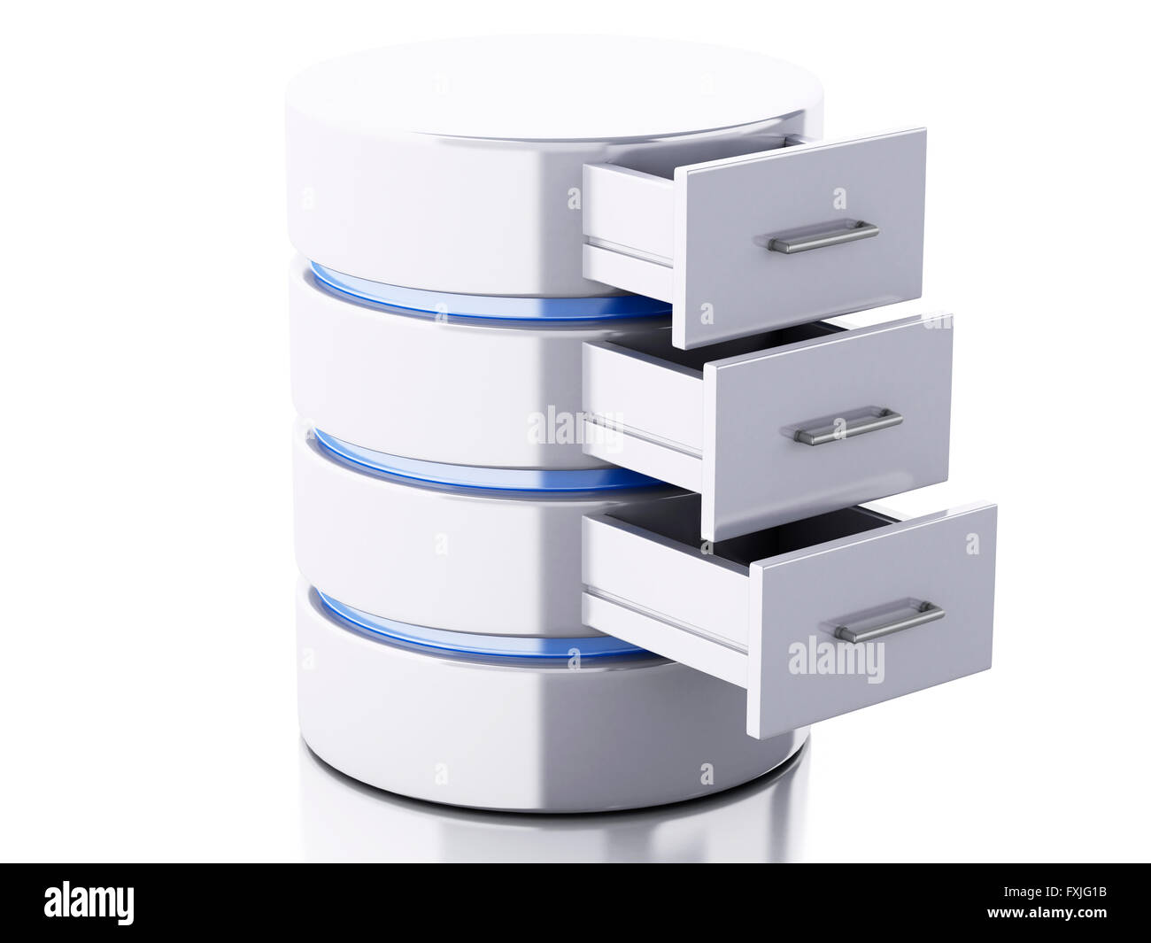 3d renderer image. Data storage. Technology concept. Isolated white ...