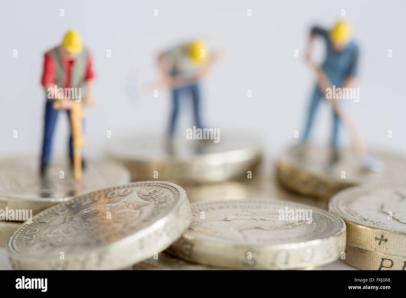 Close up model stock photo depicting working wage concepts and British economics Stock Photo