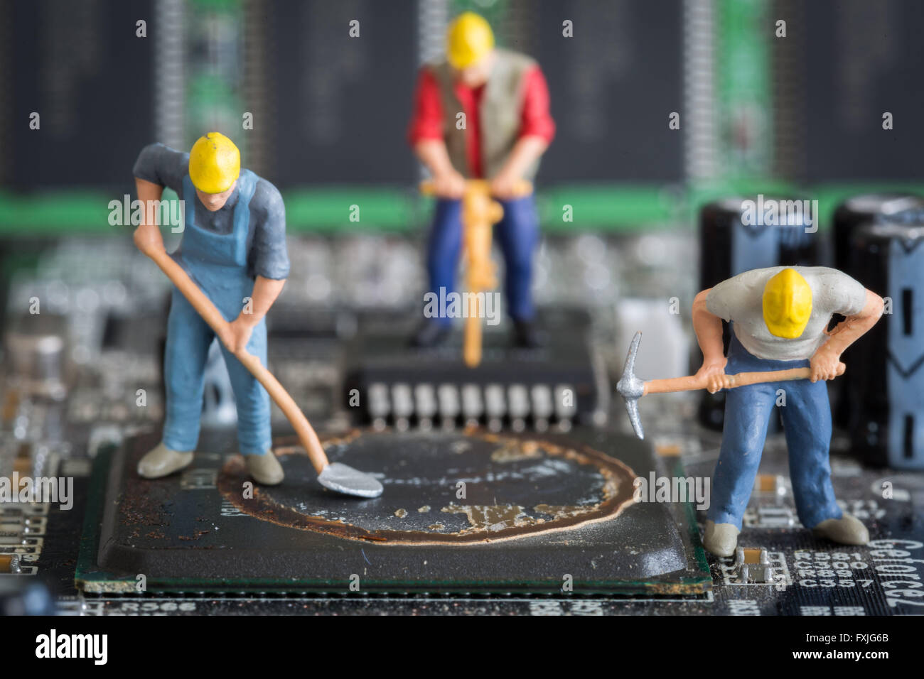 Close up concept stock photo depicting data mining or theft of computer information. Stock Photo