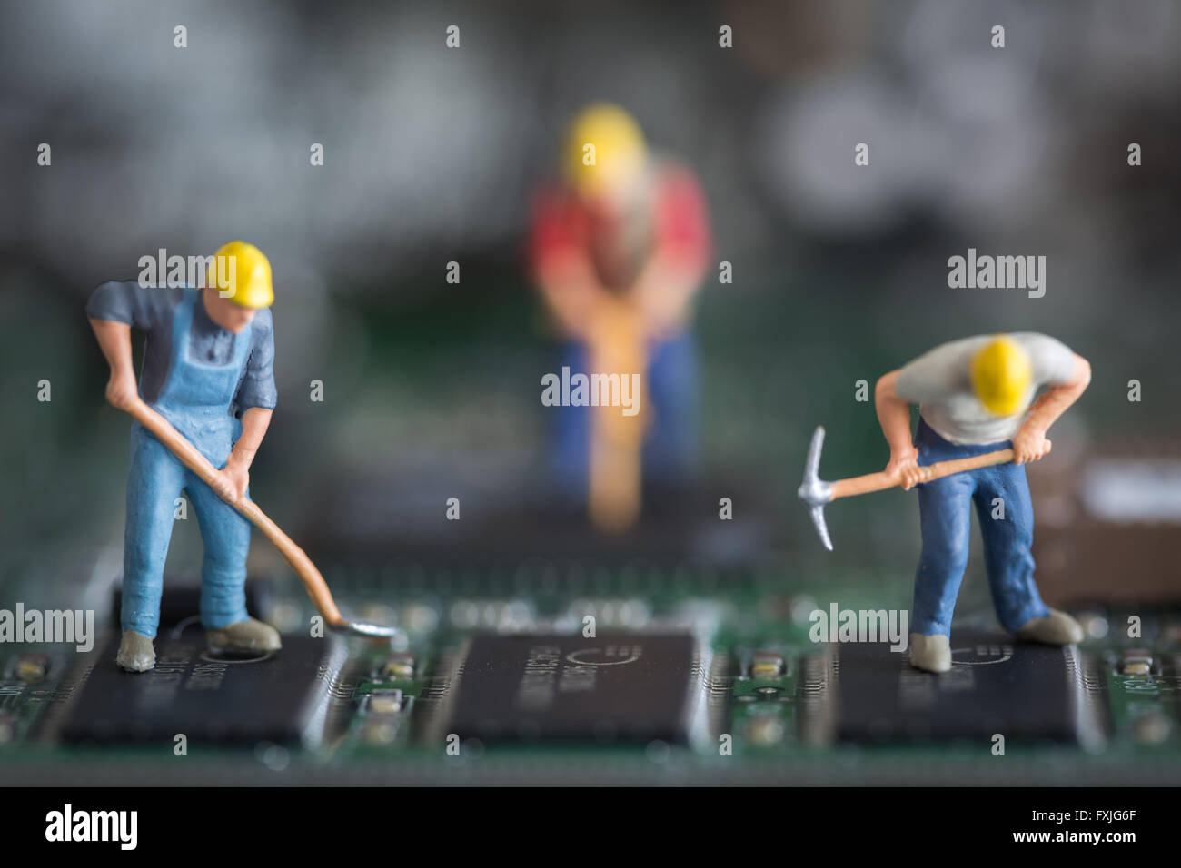 Close up concept stock photo depicting data mining or theft of computer information. Stock Photo