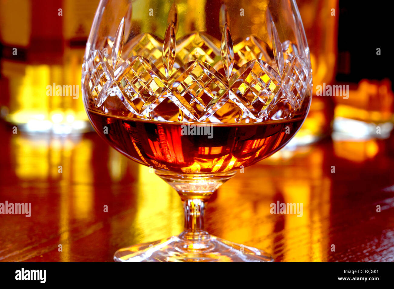Brandy glass bottles Stock Photo Alamy
