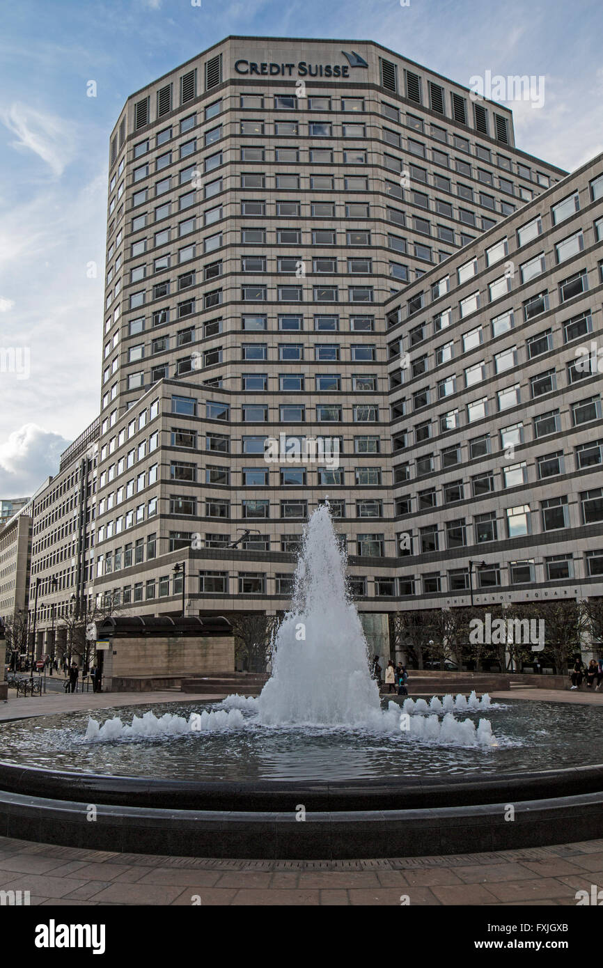 Credit Suisse building in Canary Wharf, London Stock Photo