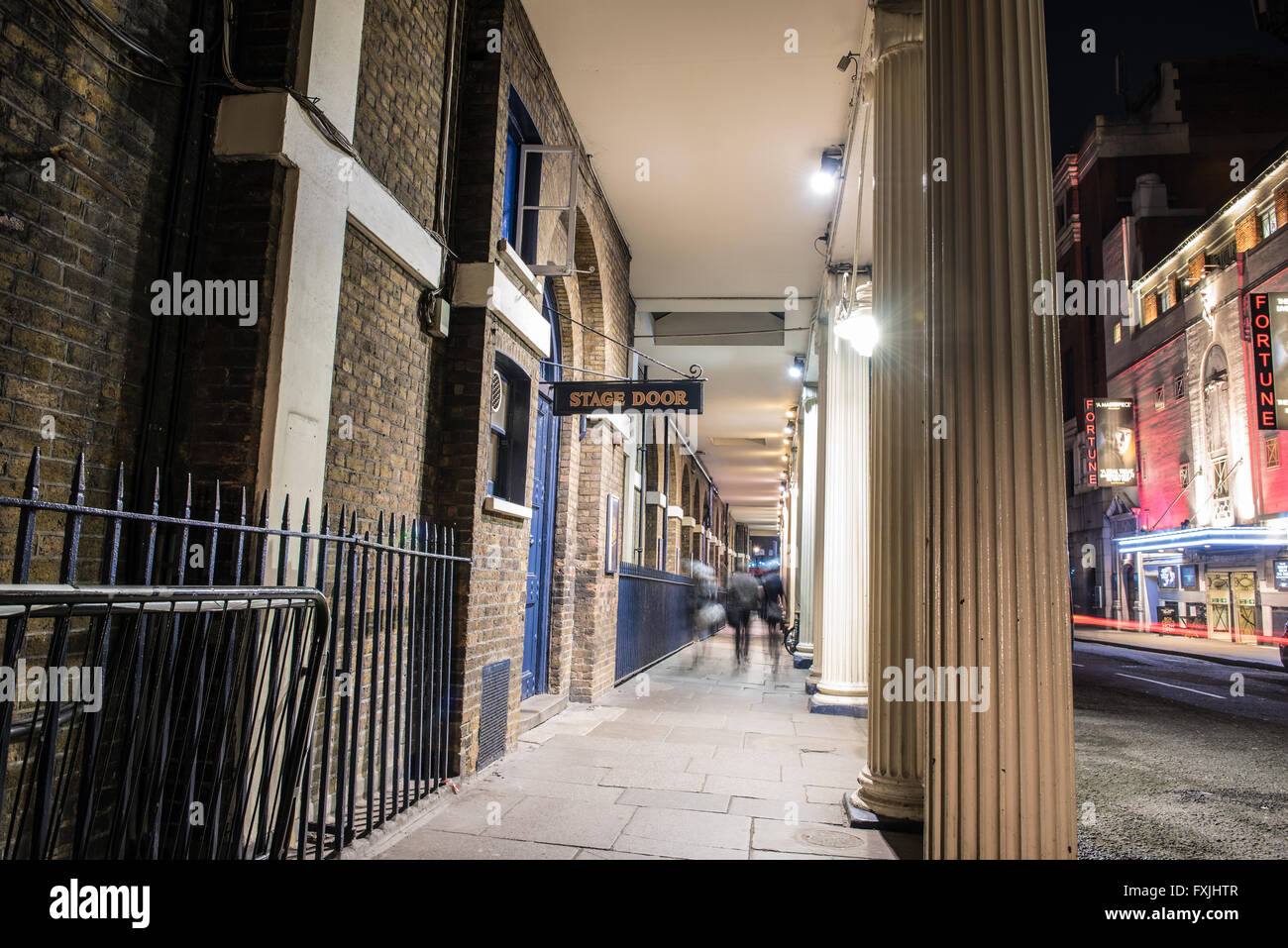 Stage door sign for a theatre in London's West End Stock Photo