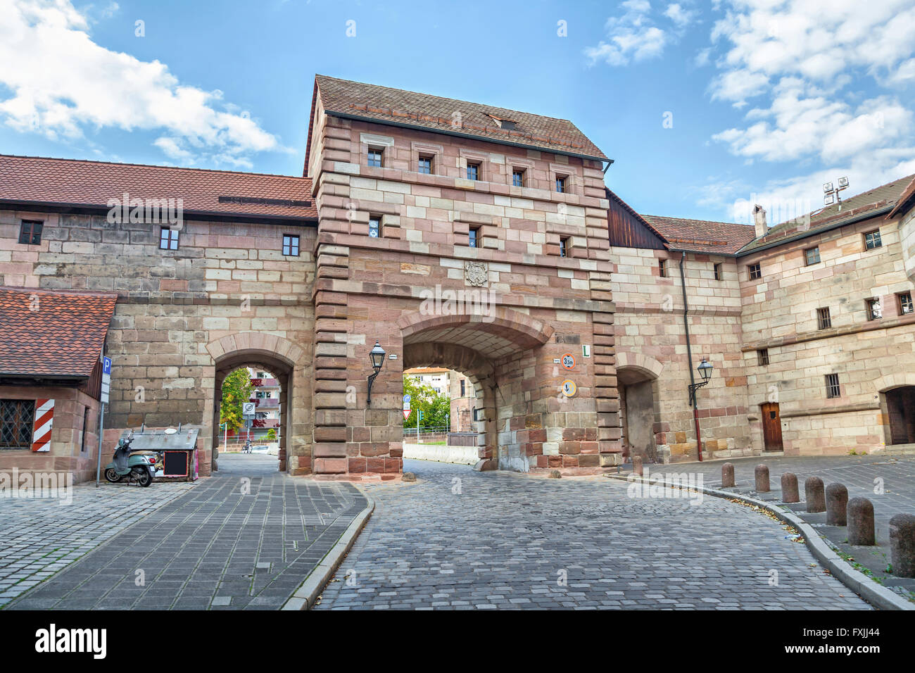 Neutor gate - one of the ancient gates to the old town of Nuremberg Stock Photo