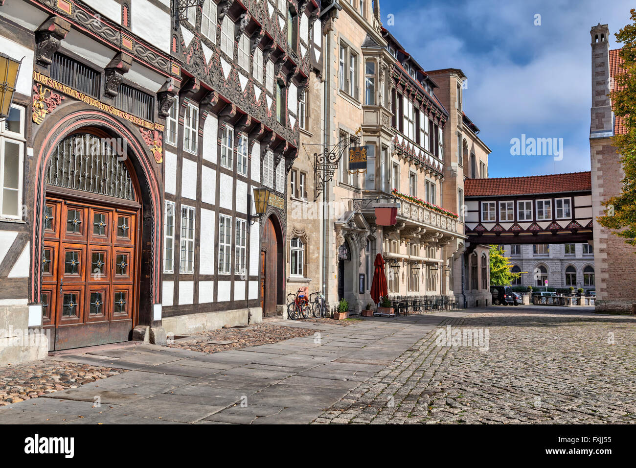 Historical buildings on Burgplatz square in the centre of Braunschweig, Germany Stock Photo