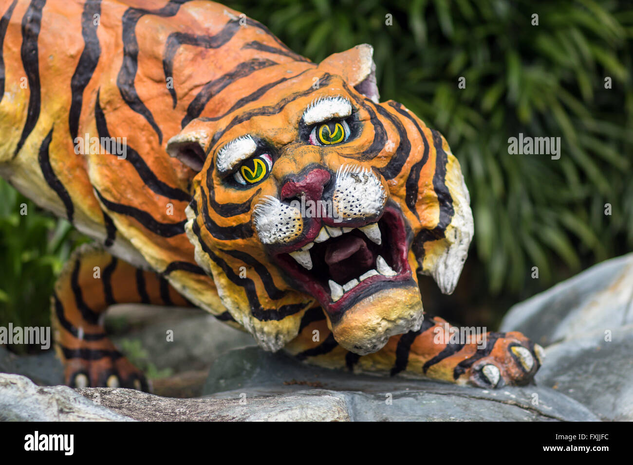 statue of roaring tiger Stock Photo
