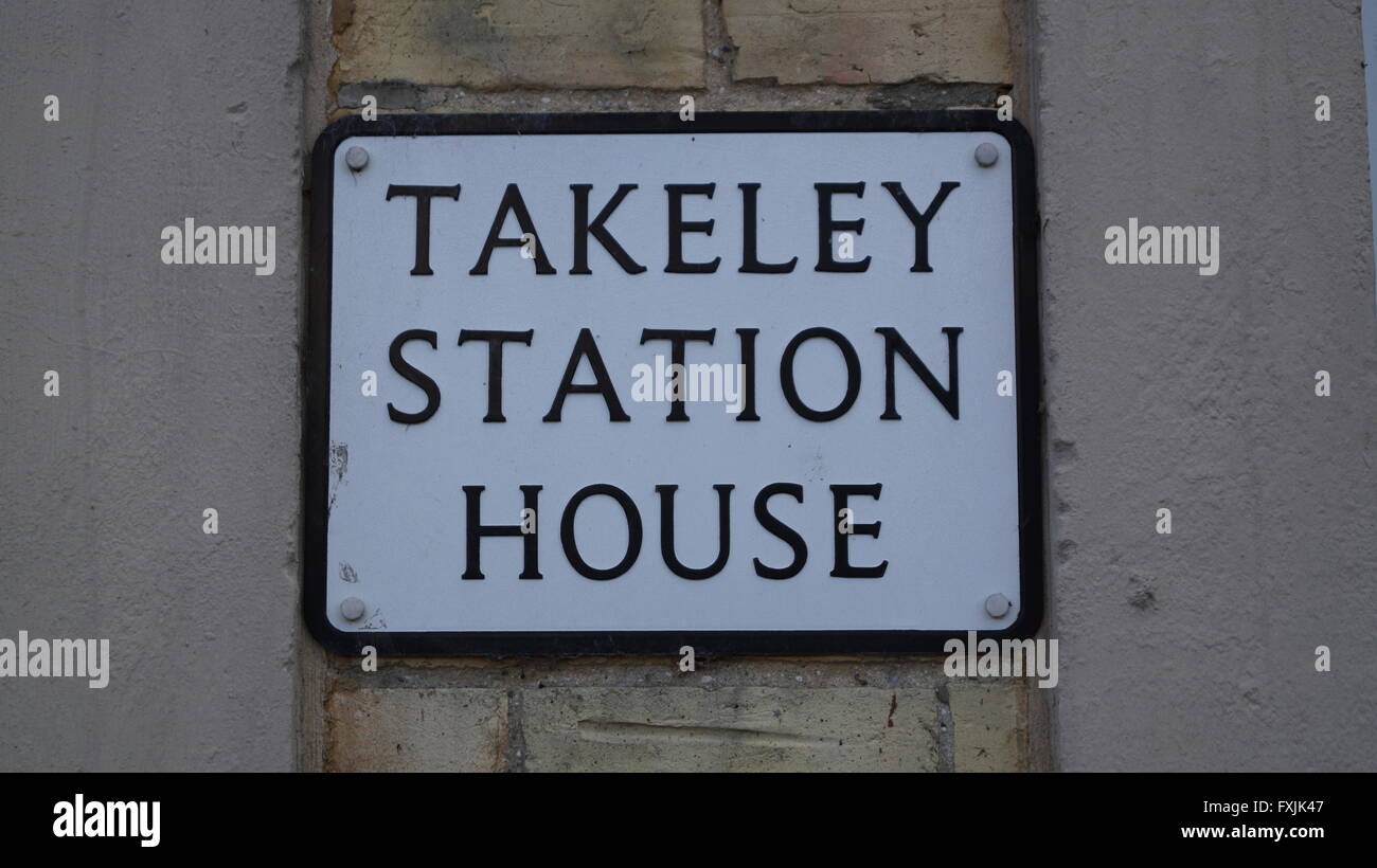 Sign for Takeley House Station in Essex, UK Stock Photo Alamy