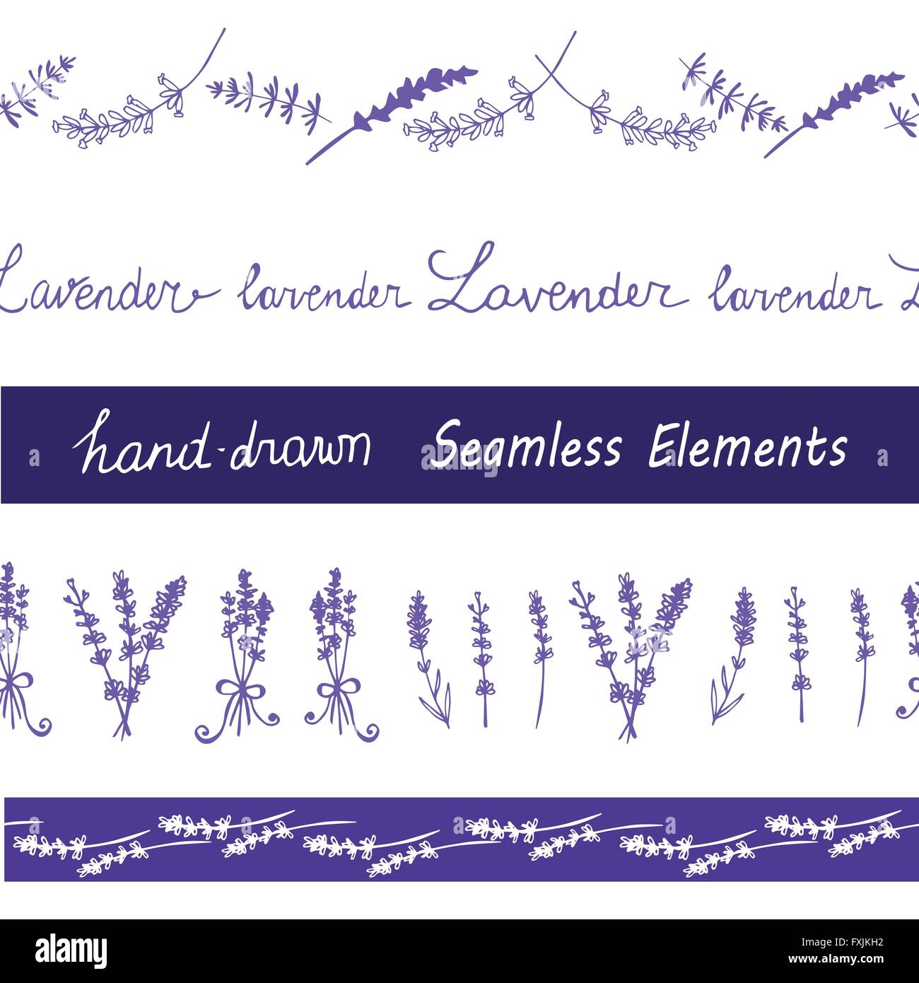 Lavender Seamless elements set Stock Vector Image & Art - Alamy