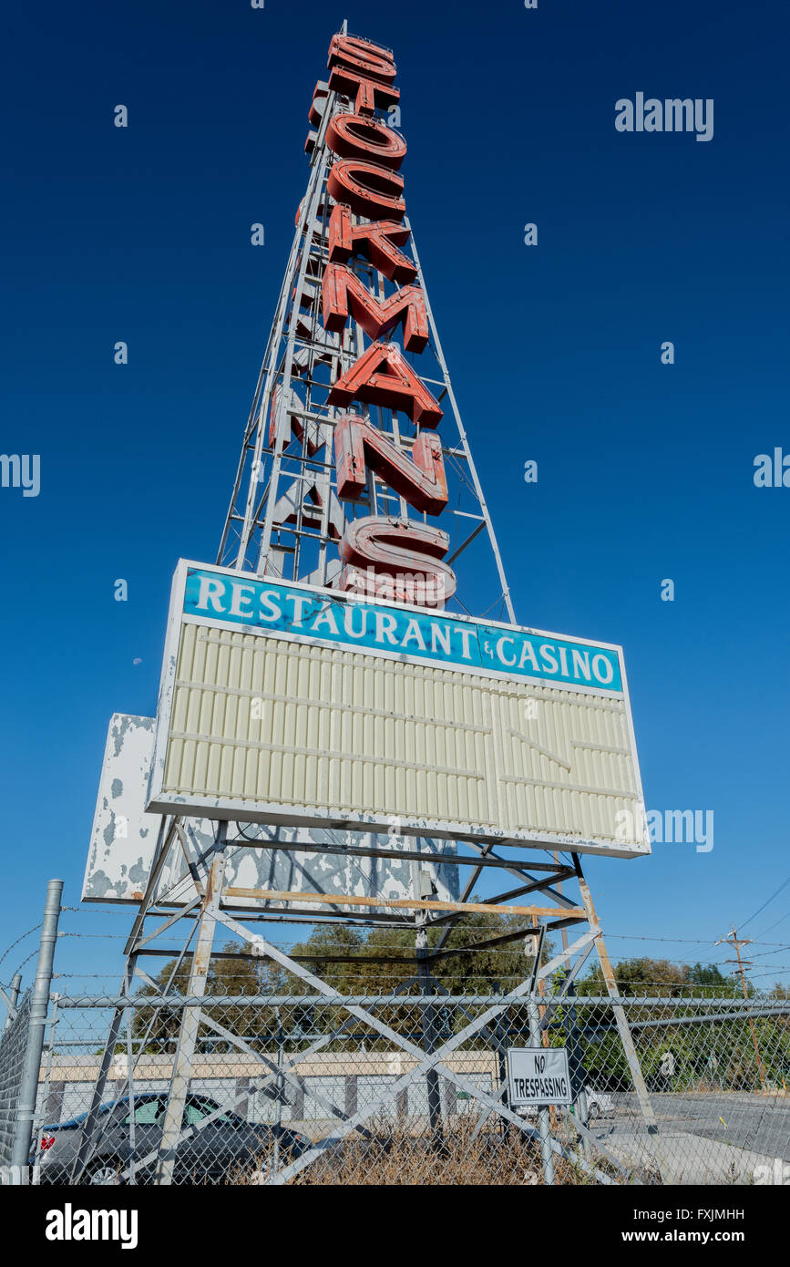 The Stockmans Restaurant and Casino sign in Fallon, Nevada. Stock Photo