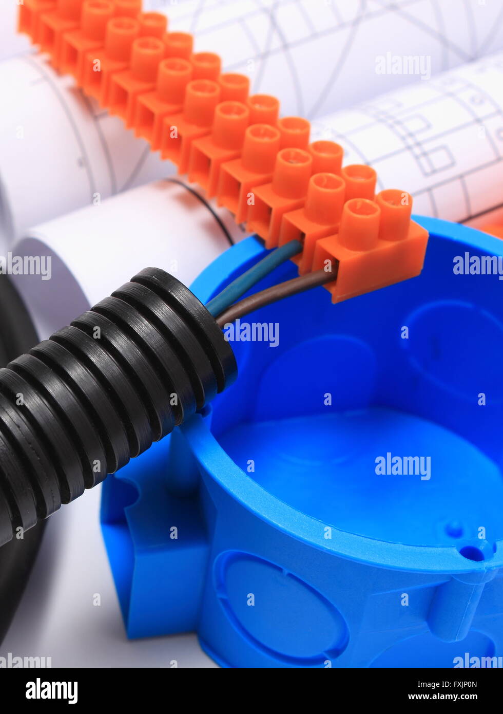 Components for use in electrical installations and rolls of electrical ...