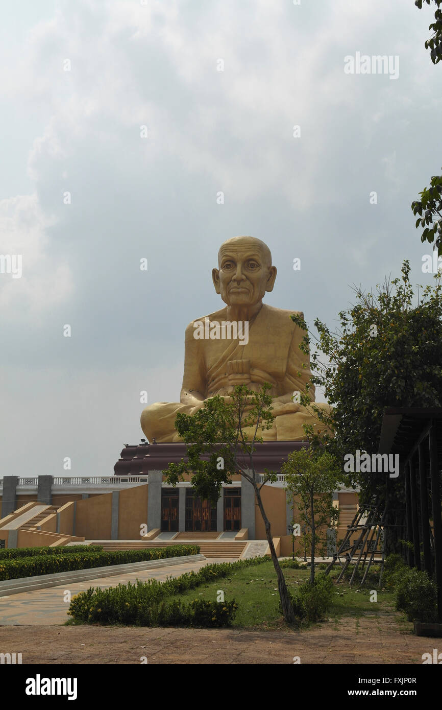Buddhist Monk Giant Buddha Statue near Ayutthaya Thailand Stock Photo