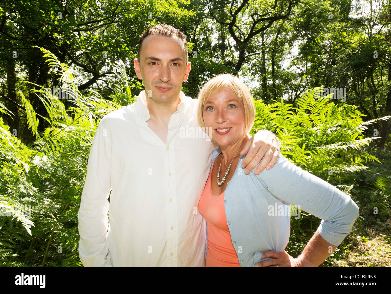 younger man with older woman Stock Photo