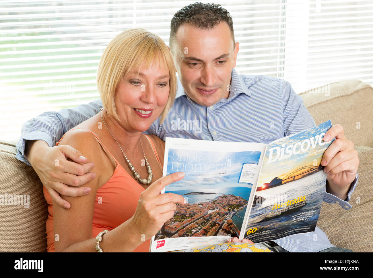 younger man with older woman Stock Photo