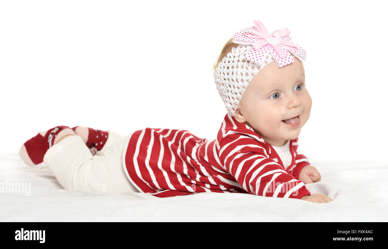 Baby girl in cute clothes Stock Photo - Alamy