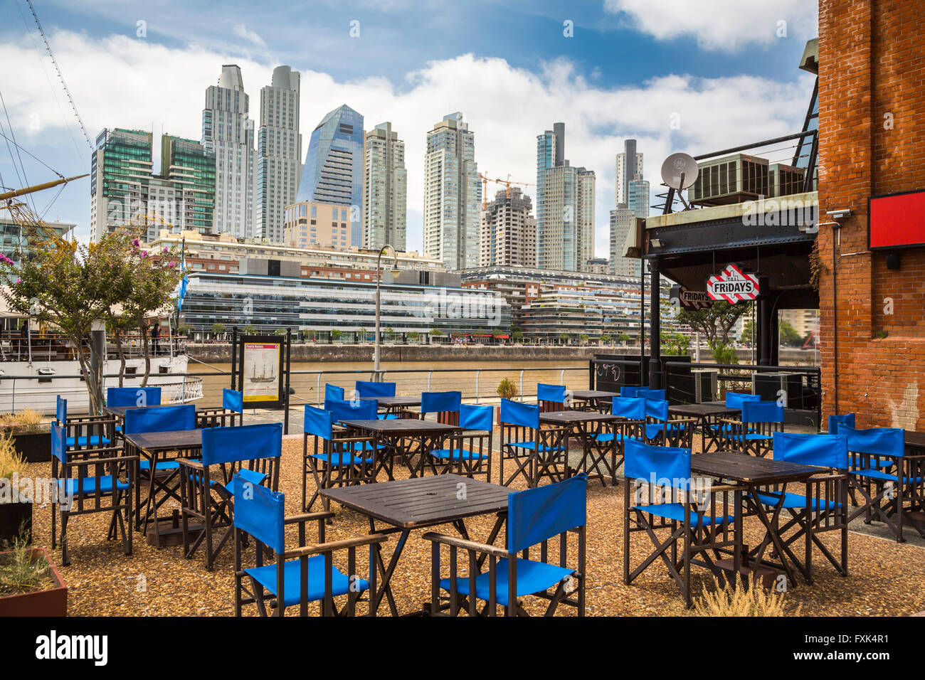 The TGI Fridays restaurant in the waterfront district of Puerto Madero, Buenos Aires, Argentina, South America. Stock Photo