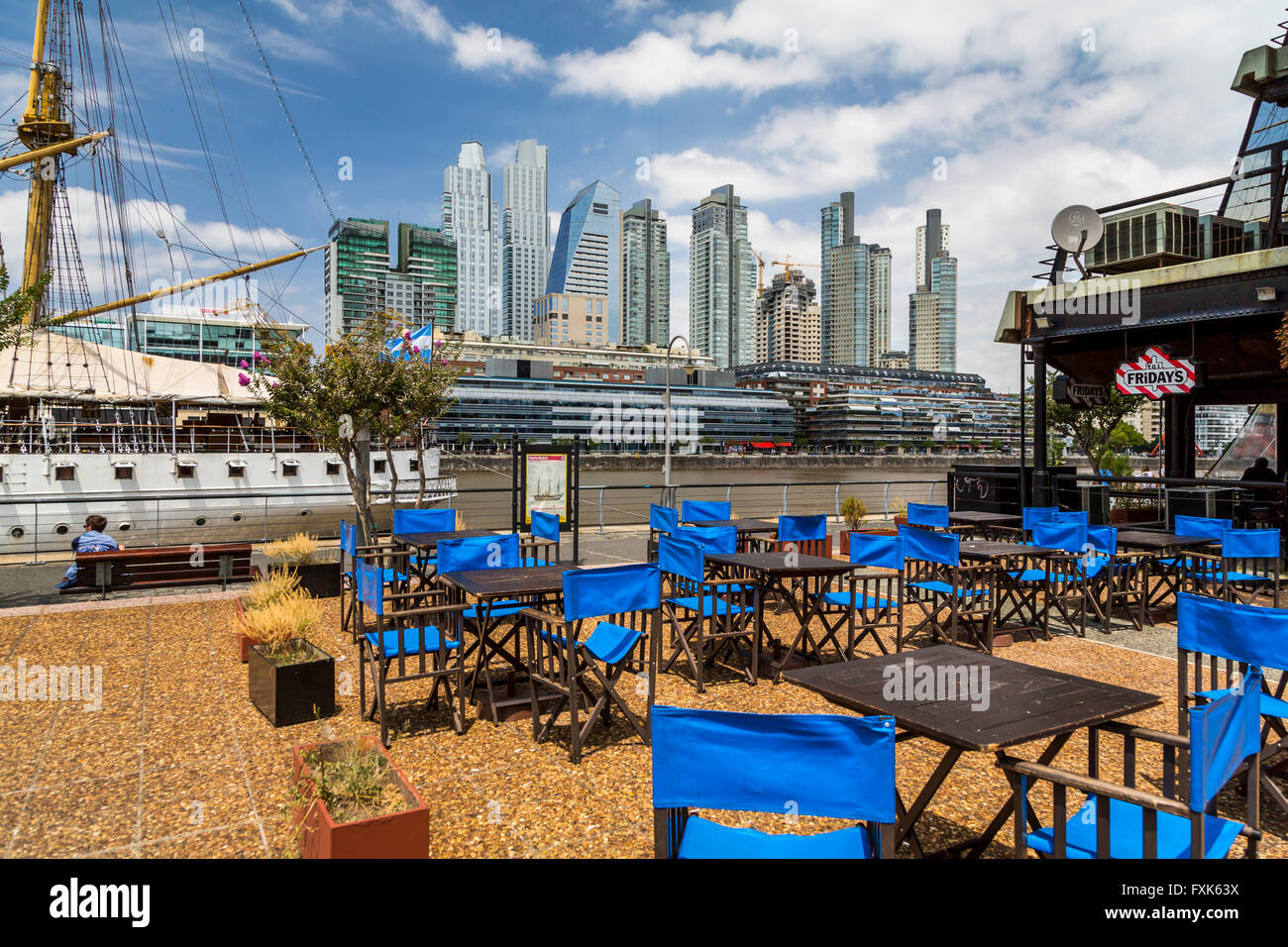 The TGI Fridays restaurant in the waterfront district of Puerto Madero, Buenos Aires, Argentina, South America. Stock Photo