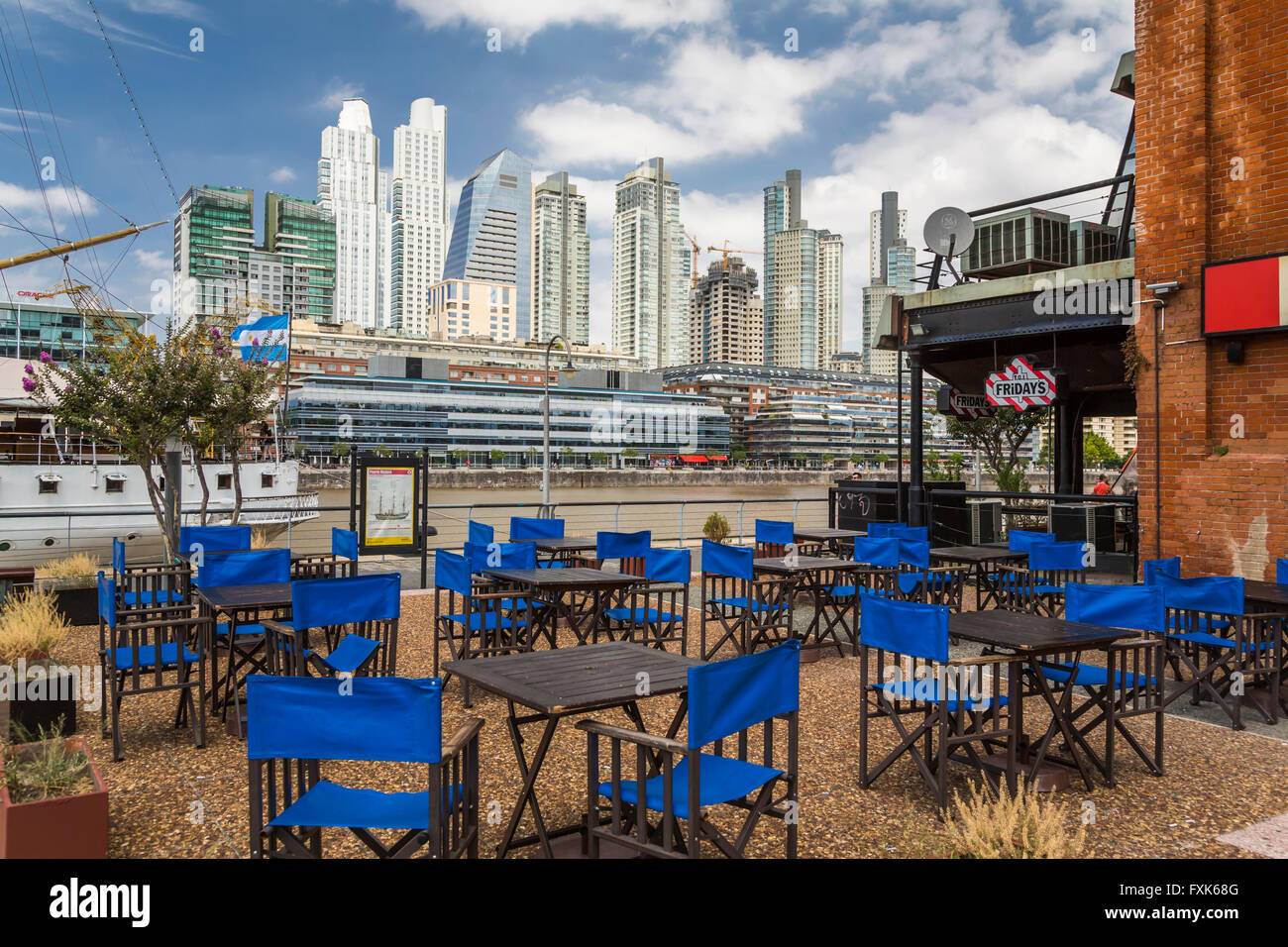 The TGI Fridays restaurant in the waterfront district of Puerto Madero, Buenos Aires, Argentina, South America. Stock Photo